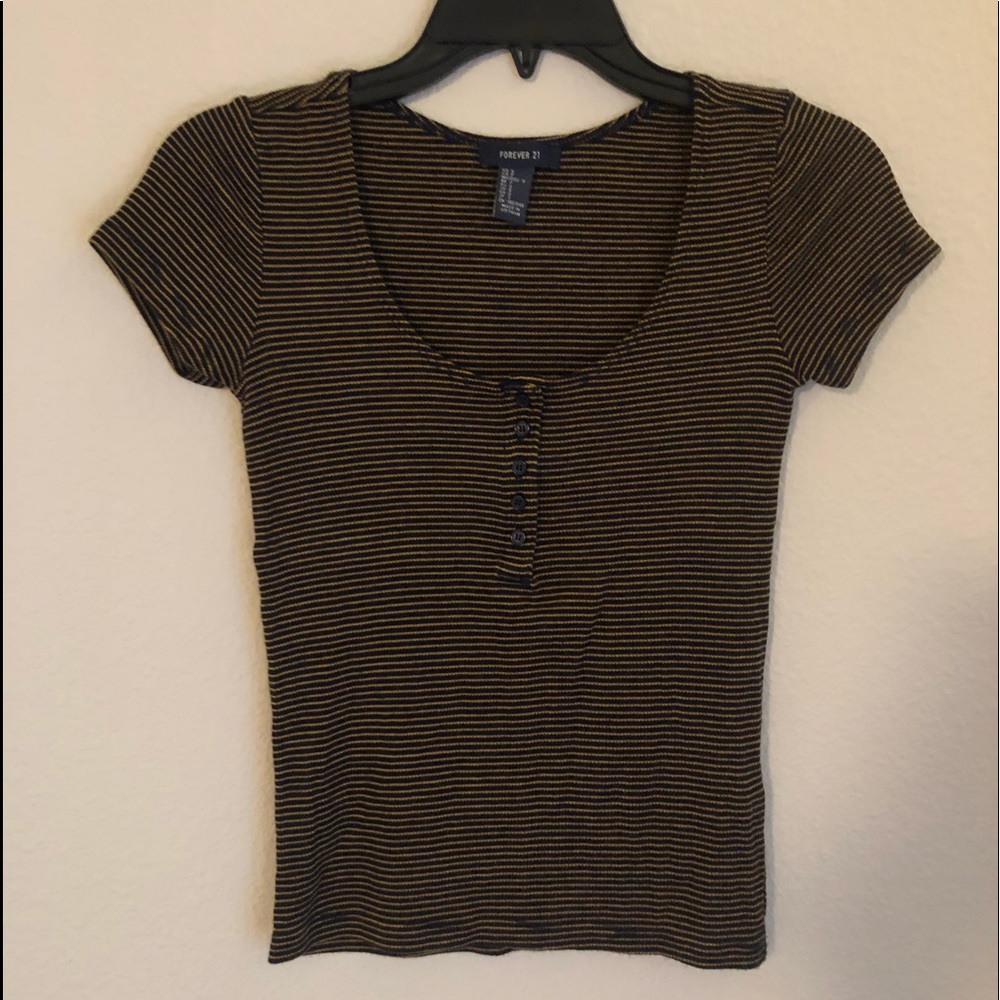 Black and Yellow Striped Tee